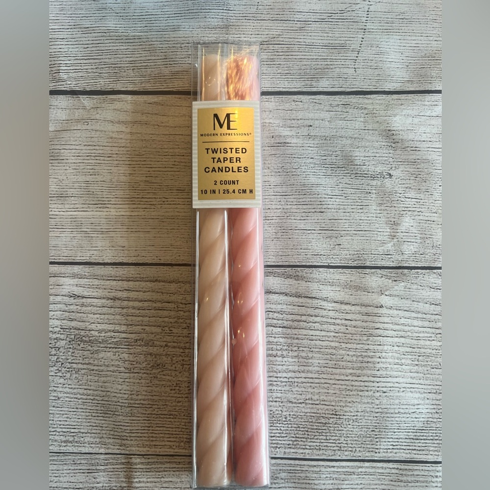 Pink & Peach Twisted Taper Candles